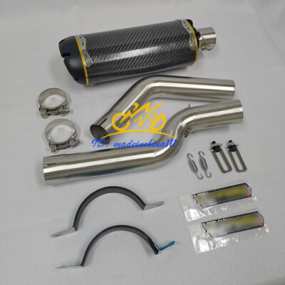 For Honda CBR1000RR 04-07 Exhaust Pipe Carbon Tips Mid Link Pipe System Slip On