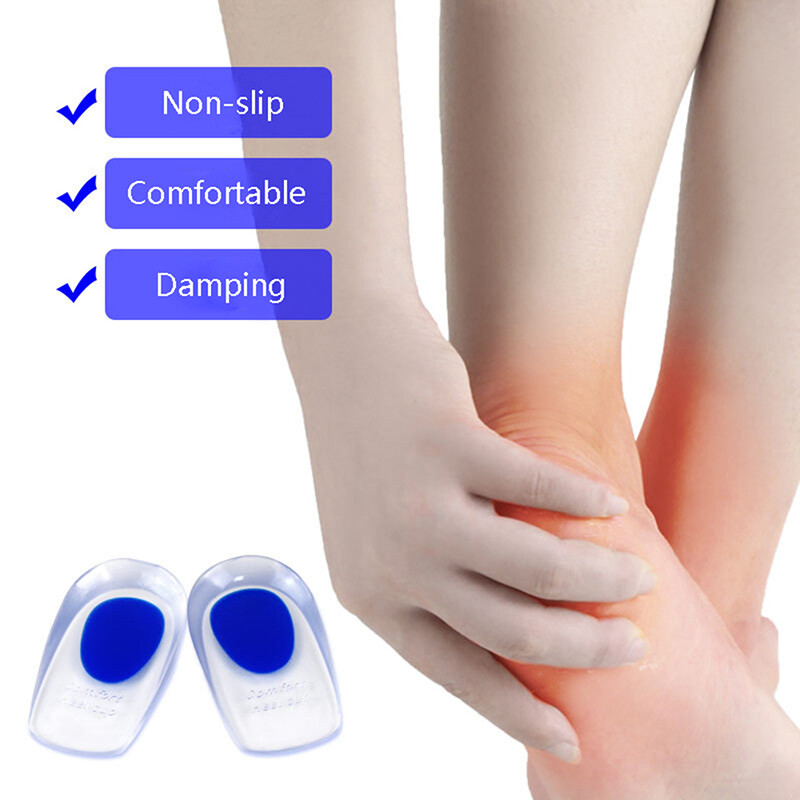 1 Pair Silicone Gel Insoles Heel Plantar Fasciitis Heel Cushion Pain Heel PaST eBay