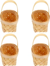 4Pcs Hand Woven Storage Baskets with Handles Decorative Baskets for Weddings and