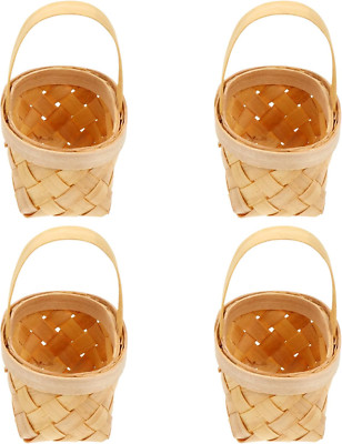 4Pcs Hand Woven Storage Baskets with Handles Decorative Baskets for Weddings and