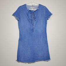Guess Women's Denim Dress 90's Denim Tie Front Closure