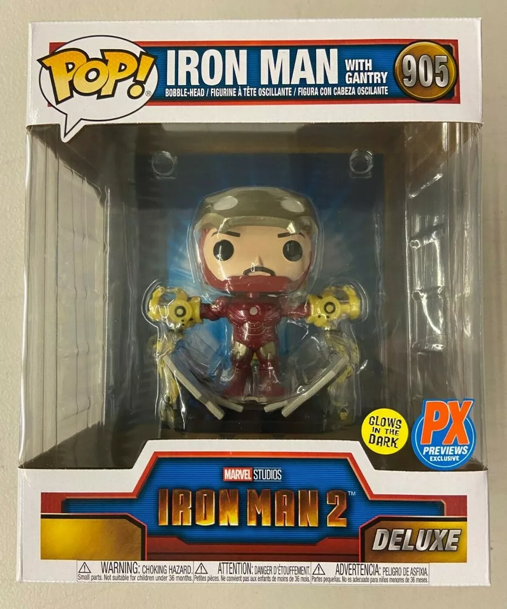 Funko Pop Deluxe Marvel Iron Man with Gantry #905 GITD PX