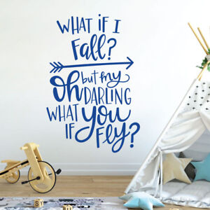 What If I Fall But My Darling What If You Fly Home Nursery Quote Wall Sticker Ebay