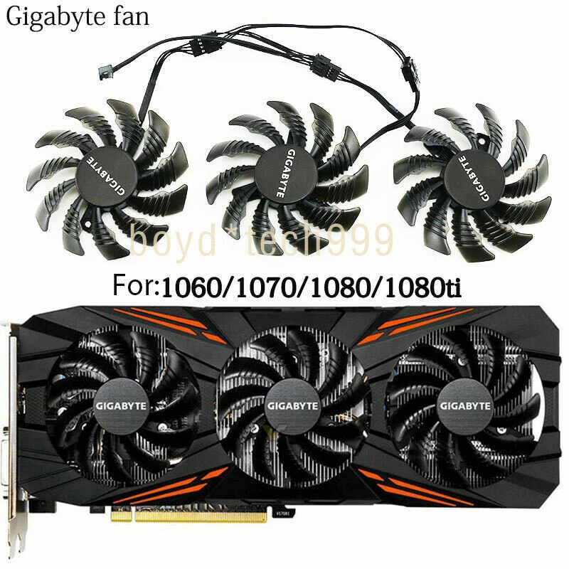 For Gigabyte T128010SU GTX1060 GTX1070 1080 N960 P104 Graphics Card Fan - Image 3 of 4