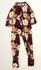 Bums Roses Bamboo Ruffle Convertible Sleeper Floral 18-24 Months EUC