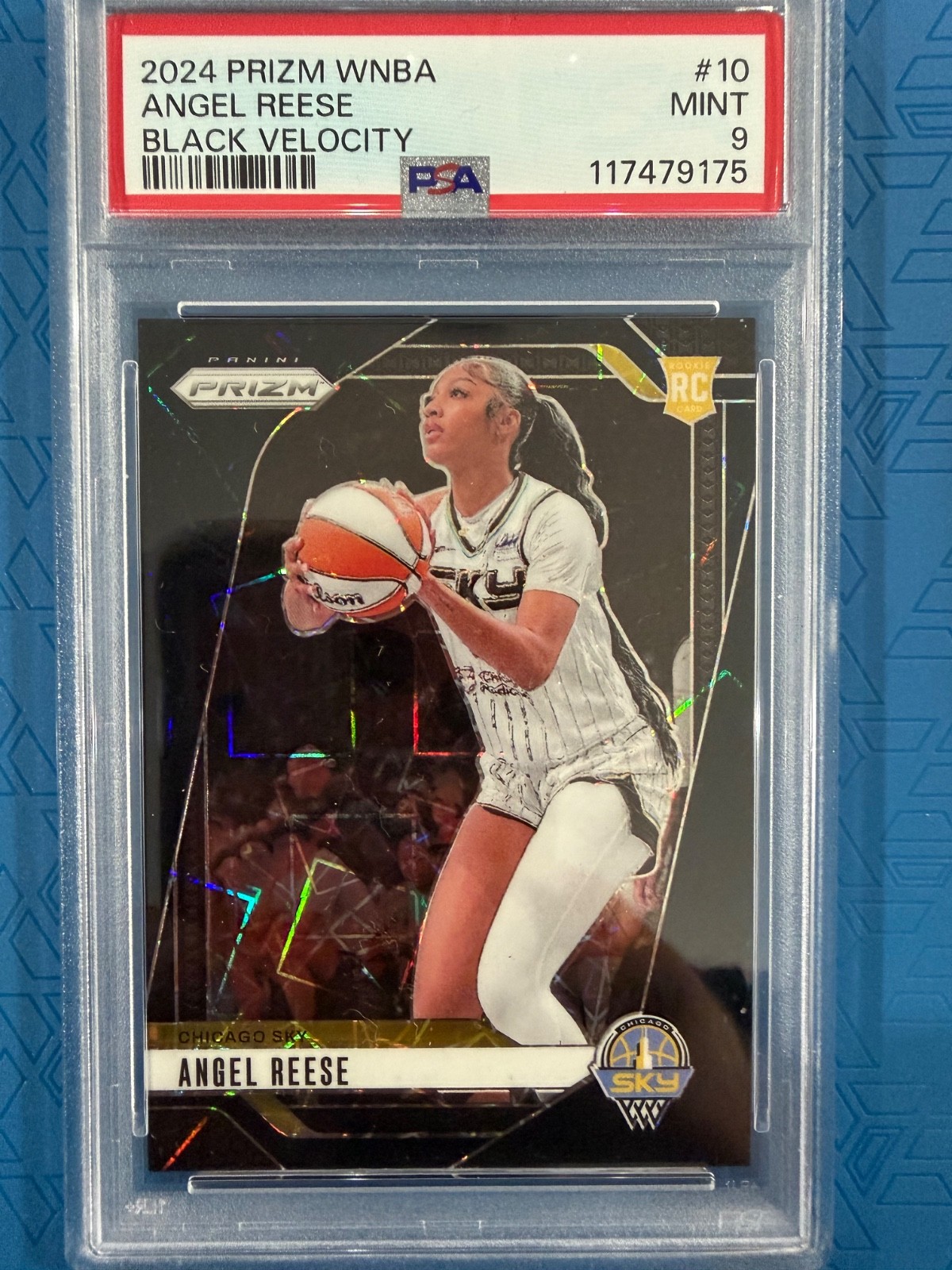 2024 Panini WNBA Prizm Angel Reese RC Black Velocity Rookie #10 30/39 PSA 10