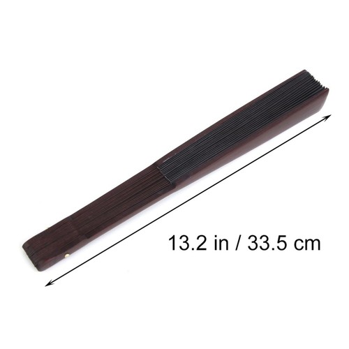 Men Folding Bamboo Blank Hand Fan Wedding Party Gift (Black) Men silk fan - Picture 7 of 10