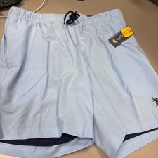 NEW U.S. Polo Assn. Men's Blue UPF 50 Swimming Trunks shorts Size L NWT
