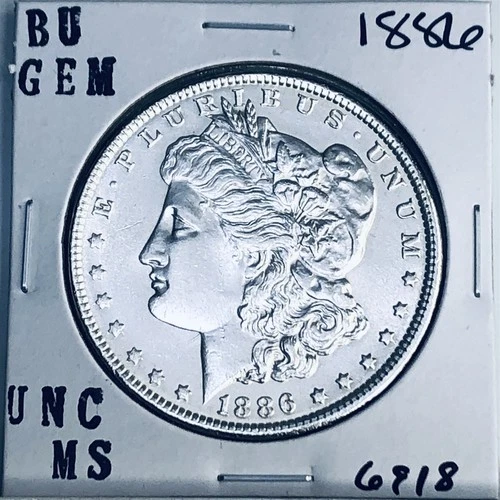 1886 BU GEM MORGAN SILVER DOLLAR UNC MS+++ U.S. MINT RARE COIN 6918