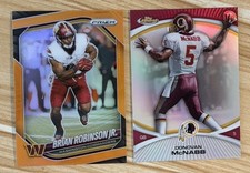 2025 Prizm Brian Robinson Jr Orange /249 & 2010 Finest Donovan McNabb Refractor
