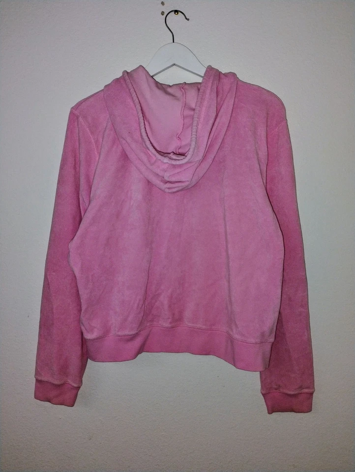 Sudadera con capucha vintage Lilly Pulitzer rosa tela de felpa cremallera completa para mujer talla XL Y2K Foto 2 de 4