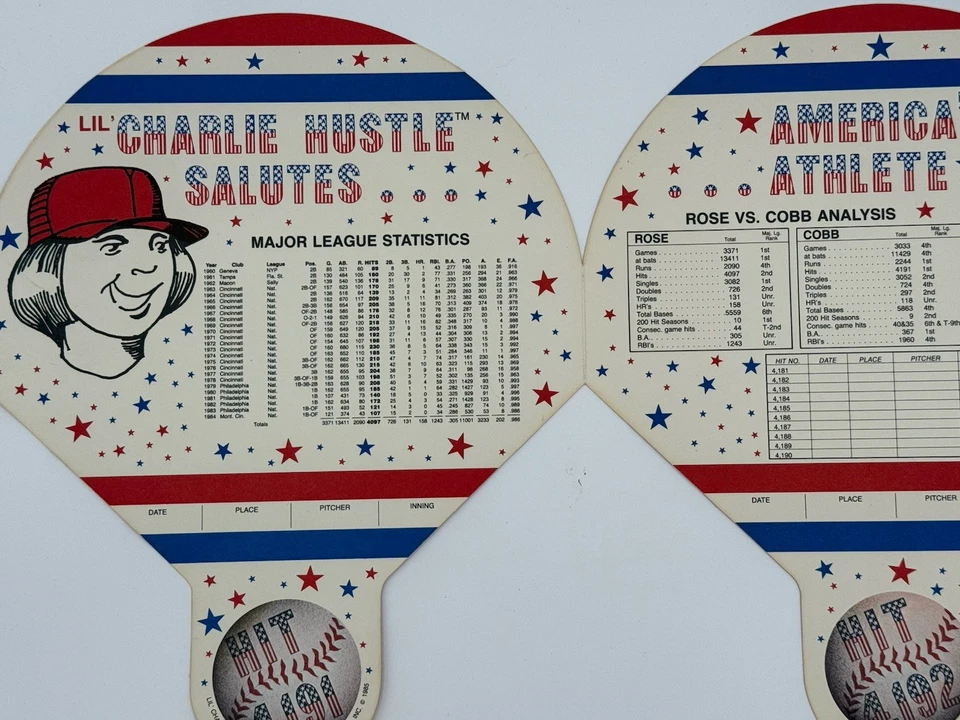 Pete Rose Ty-Breaker 1985 año Charlie Hustle es un Cobb Buster recuerdo Fan Reds Foto 3 de 3