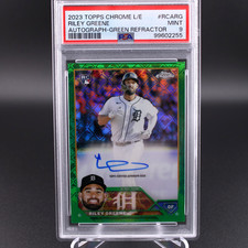 2023 Topps Chrome Riley Greene /99 RC Auto Logofractor Edition Green Refractor