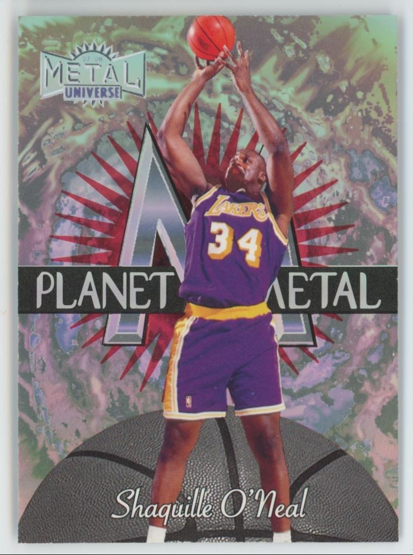 1997-98 Skybox Metal Universe Planet Metal Shaquille O'Neal Lakers #4 PM C23
