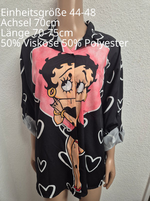 Betty Boop Bluse Größe 44-48 Einheitsgröße
