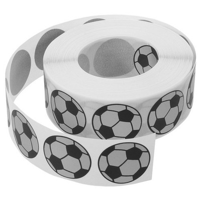 1000pcs 1 Inch Round Scratch-Off Stickers - Self-Adhesive Soccer Pattern