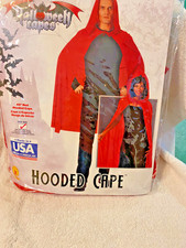 halloween cape. hooded red 45". new in package