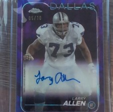 Topps 2024 Chrome Sapphire Larry Allen #BA-LAL Purple Auto /10 Cowboys