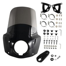 Motorcycle 5.75" Headlight Fairing with 15" Smoke 15" Smoke Windscreen