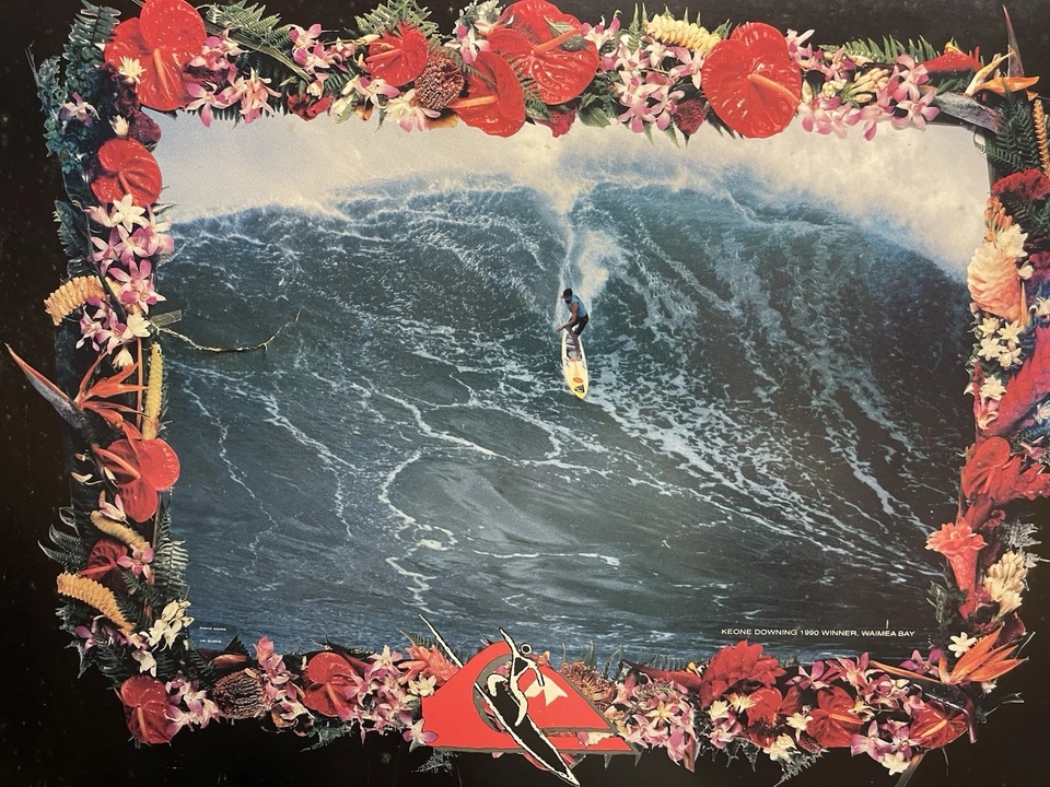 PÓSTER DE COLECCIÓN EDDIE AIKAU SURF QUIKSILVER 1990-91 WAIMEA BAY ORIGINAL RARO Foto 4 de 4
