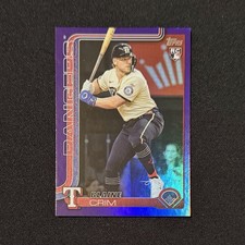 2025 Topps Update Blaine Crim Purple Rainbow Foil RC #US205 /250 Texas Rangers