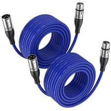 2 PCS XLR Cable 25 Ft Premium Microphone Patch Speaker 3Pin Male Female Blue