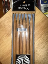 U-nitt Bambo 8" double point #15 (10mm) knitting needles