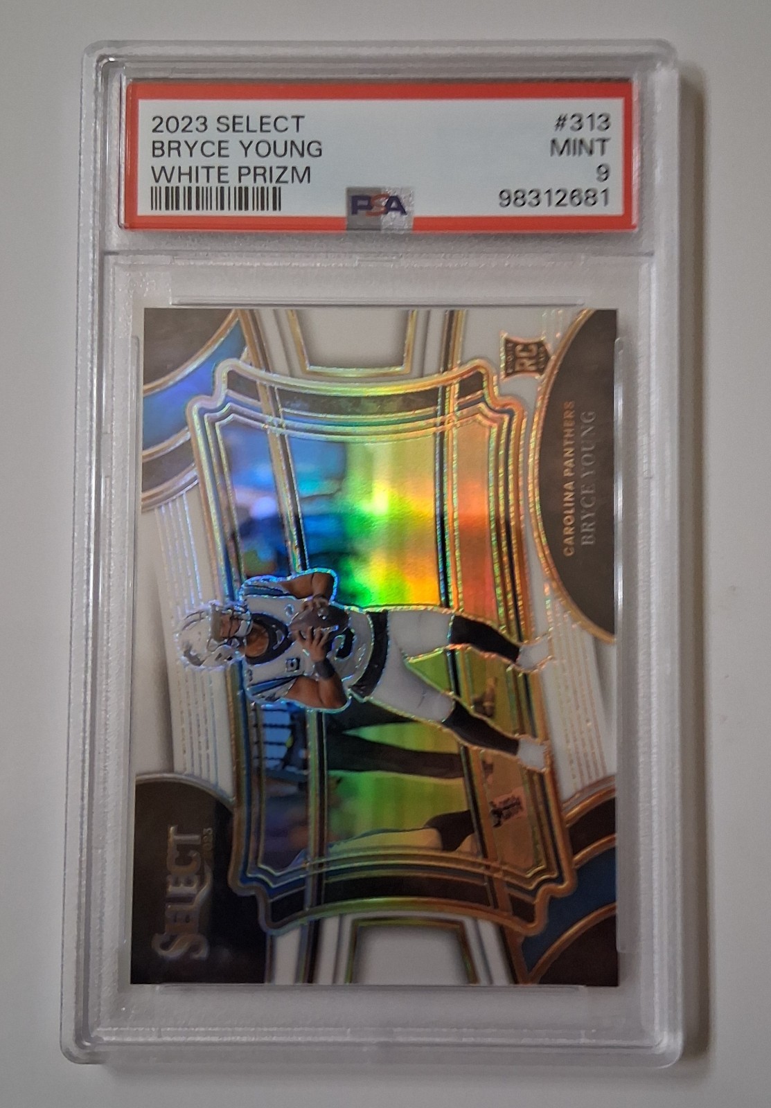 #34/35 Bryce Young PSA 9 2023 Panini Select White Prizm Field Level Rookie #313