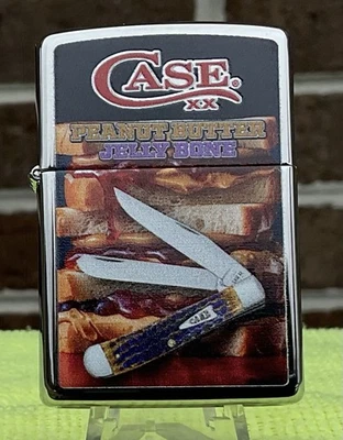 Case XX Zippo…2025 PB&J Knife Trapper…Peanut Butter Jelly Unfired…Great Graphics