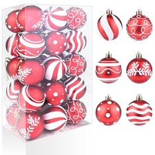 30ct Christmas Balls Ornaments - 2.36    Red and White Christmas Ball Ornament...