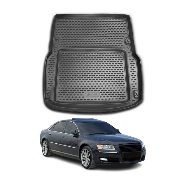 Kofferraummatte Kofferraumwanne FüR Audi A8 Limo D3 2002-2010 Gummi TPE-image