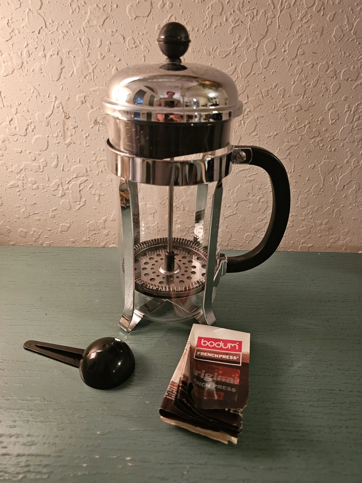 New/Old Stock Bodium Original French Press Coffee Maker W/Manual & Scoop-New