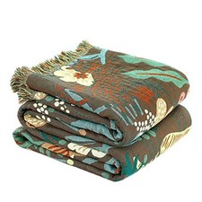 Boho Throw Blanket for Bed - 100 Cotton Ultra Soft Rustic Quilt Spring