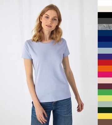 Damen T-Shirt B&C Organic E150 Baumwolle organisch bedruckbar TW02B NEU