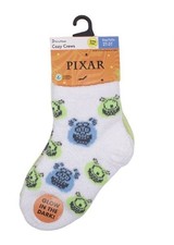 Disney Pixar Monster's Inc Toddlers 3- Pack Cozy Crews Quarter Socks, 12-24M