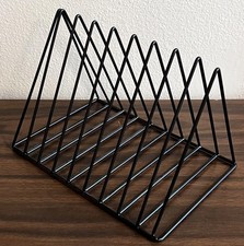 Black Metal Record Album Rack Holder Tabletop Triangle Vinyl Storage