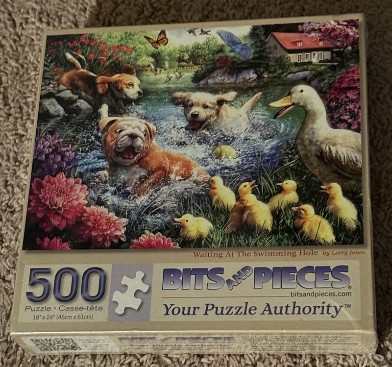 Brand New 500 Piece Puzzle "Waiting At The Swimming Hole" by Bits And Pieces 