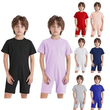 US Kids Special Needs Outfit Adaptive Wear Short Sleeve Wide Leg Jumpsuit Romper