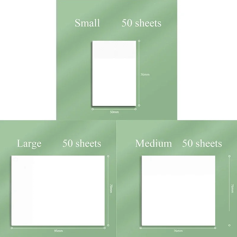 150pcs Transparent Sticky Notes PET Memo Pad School Office Supply - NEW-image
