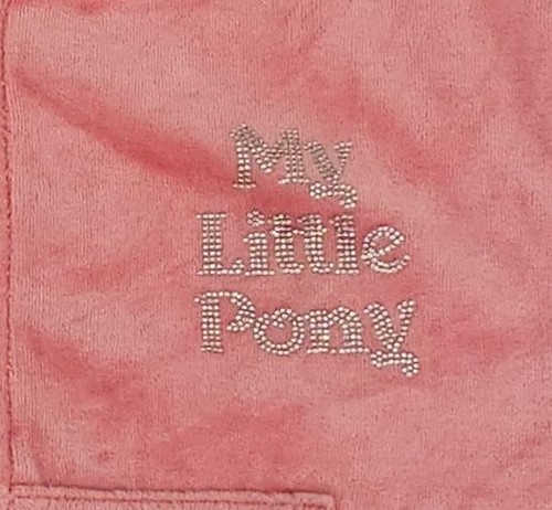 Dolls Kill My Little Pony Large Bedazzled Large Pink Velour Cropped Hoodie Neu ohne Etikett - Bild 5 von 8