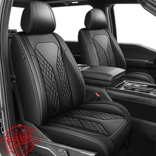 JIAMAOXIN F150 F250 F350 F450 Faux Leather Seat Covers Black 5 Seats
