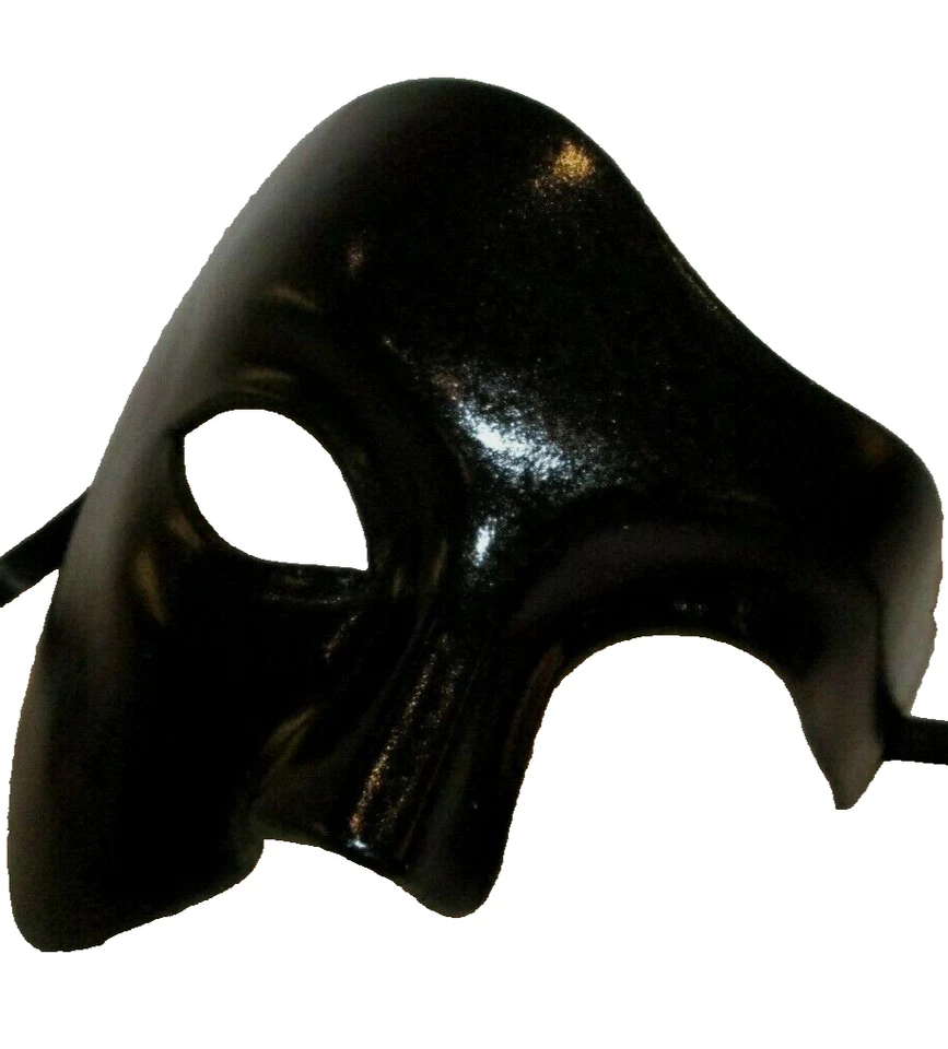MAR5 PHANTOM OF THE OPERA MASK, HANDMADE BY ITALIAN ARTISANS, BLACK - Image 2 of 2