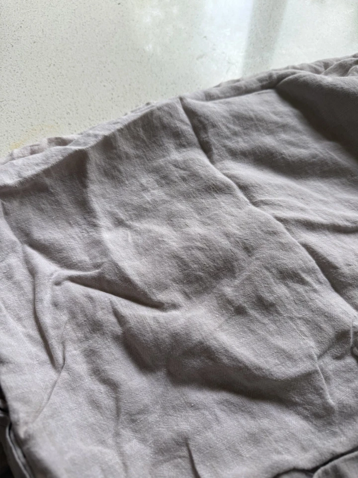 Herrajes de restauración 100 % lino edredón king y 2 fundas king botón lavado vintage Foto 3 de 4