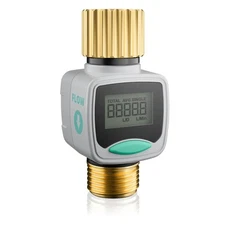 Water Flow Meter for RV and Garden Hose, Gallon/Liter Counter to Gauge Flow Rate