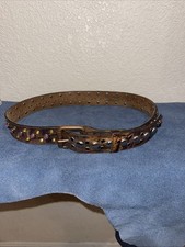 Hand Studded Leather Belt Size 35