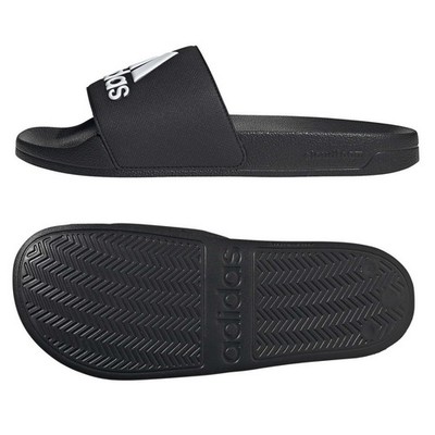 Adidas Adilette Shower Slide schwarz black weiß Cloudfoam Badelatschen Sauna