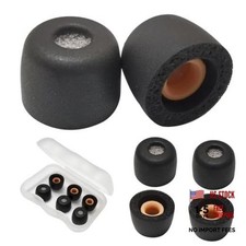 Small Memory Foam Earbuds Tips with Filter Screen, Small Ear Black-Small