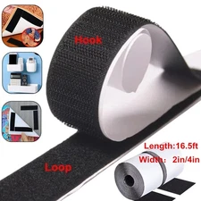 16.5ft Hook Loop Self Adhesive Fastener Tape Heavy Duty Double Sided Sticky Tape