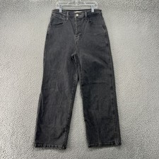 Levis Jeans Womens 26X27 Black Mile High Cropped Wide Leg Straight Button Fly