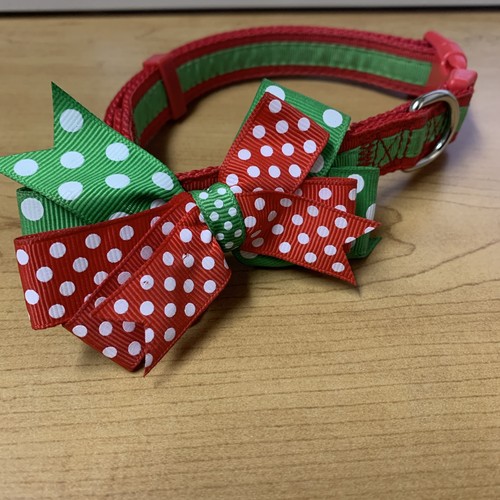 Colorful Holiday Polka Dots Dog Collar Christmas Red Green Sh33